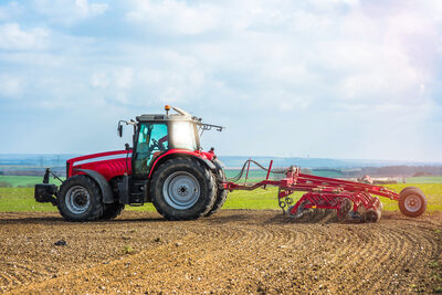 farm tractor seeding